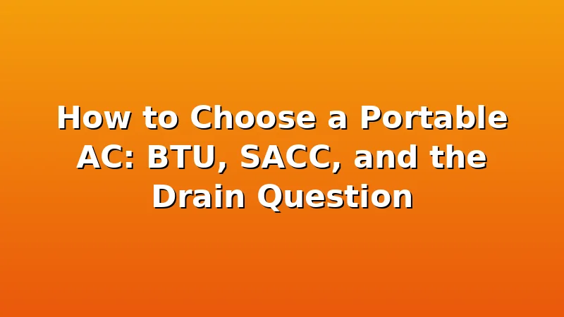 How to Choose a Portable AC: BTU, SACC, and the Drain Question - CoolNest HQ review with measurements and honest opinion
