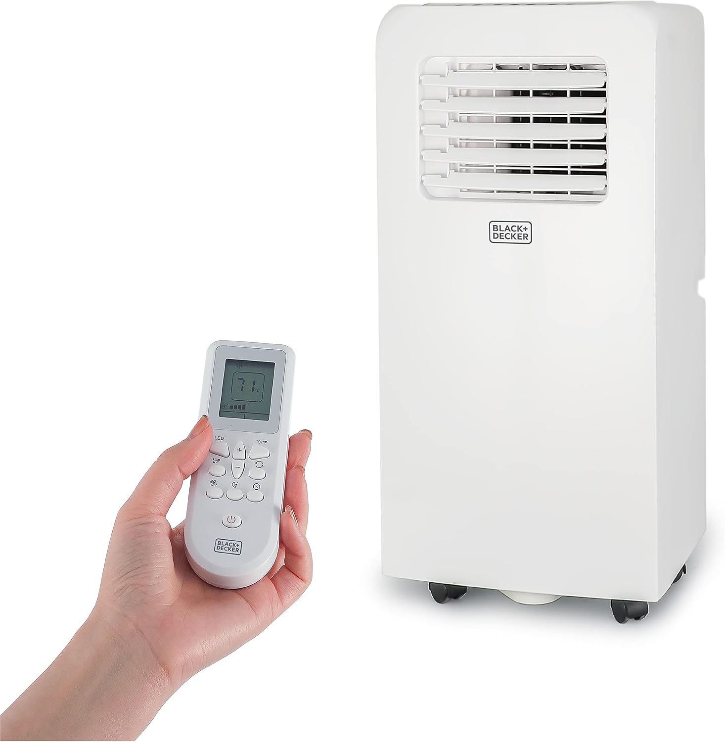BLACK+DECKER 8,000 BTU Portable Air Conditioner with Remote Control, White