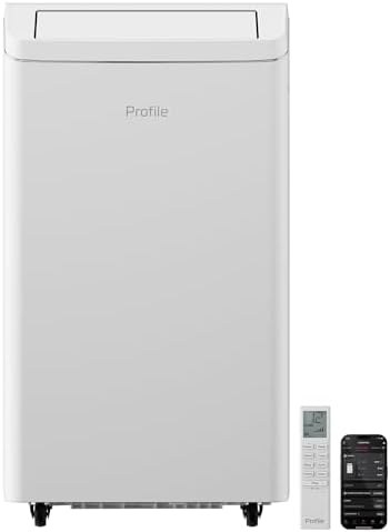 GE Profile 12,000 BTU Dual-Hose, Inverter Heat/Cool Portable AC for Rooms up to 550 sq ft., Wi-Fi Enabled, 3-in-1 with Dehumidify, Fan, & Auto Evaporation, Included Window Installation Kit, White